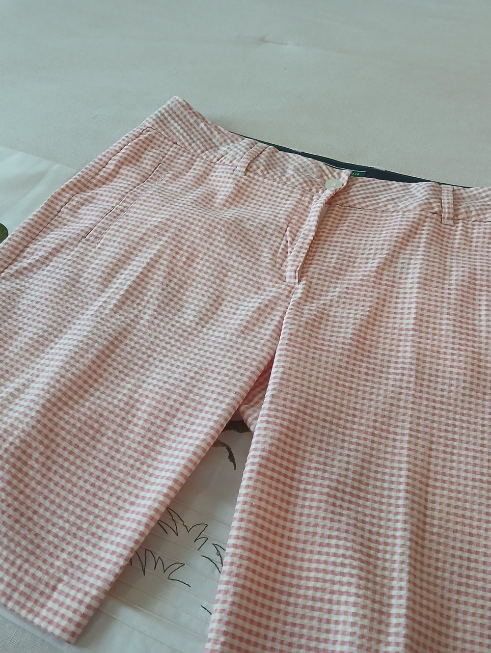 Tommy Hilfiger Pink and White Gingham Shorts